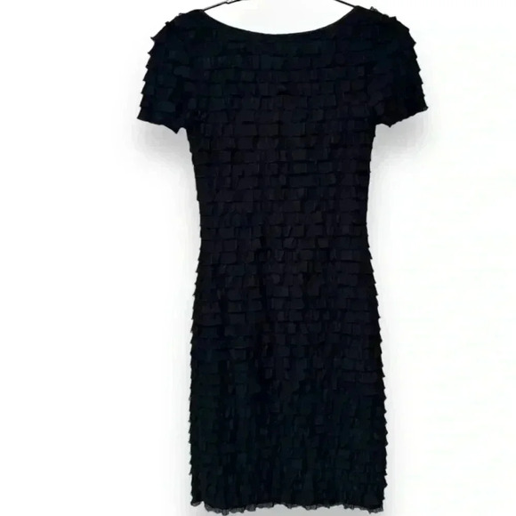 Betsy Johnson P Black Short Sleeve Ruffled Scoop Neck Bodycon Girly Minidress - Picture 5 of 16